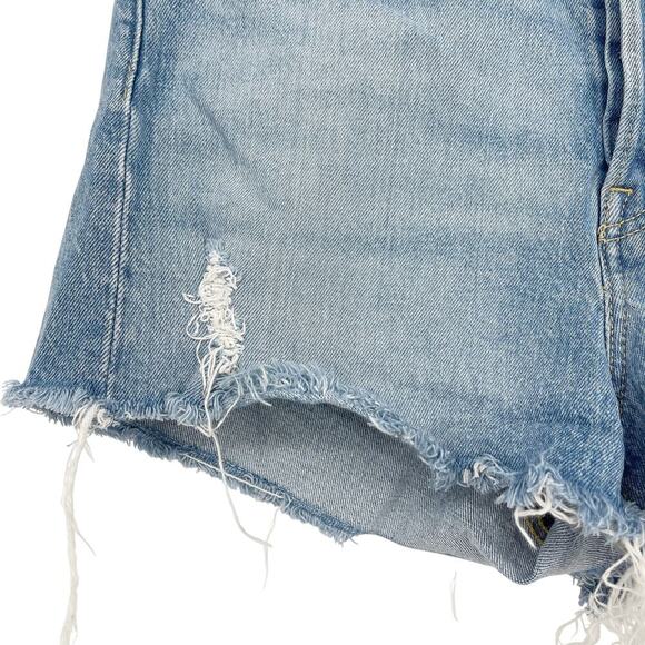 Levi’s Ribcage Shorts High Rise Distressed Raw Hem Size 29 - Picture 6 of 7